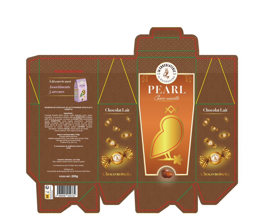 Boîte Pearl Choco-noisette