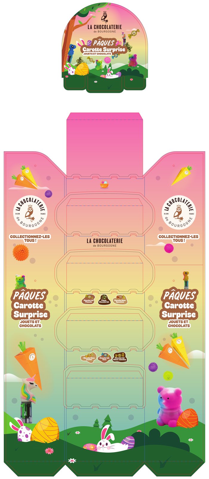 Présentoir PLV Pâques, carotte surprise