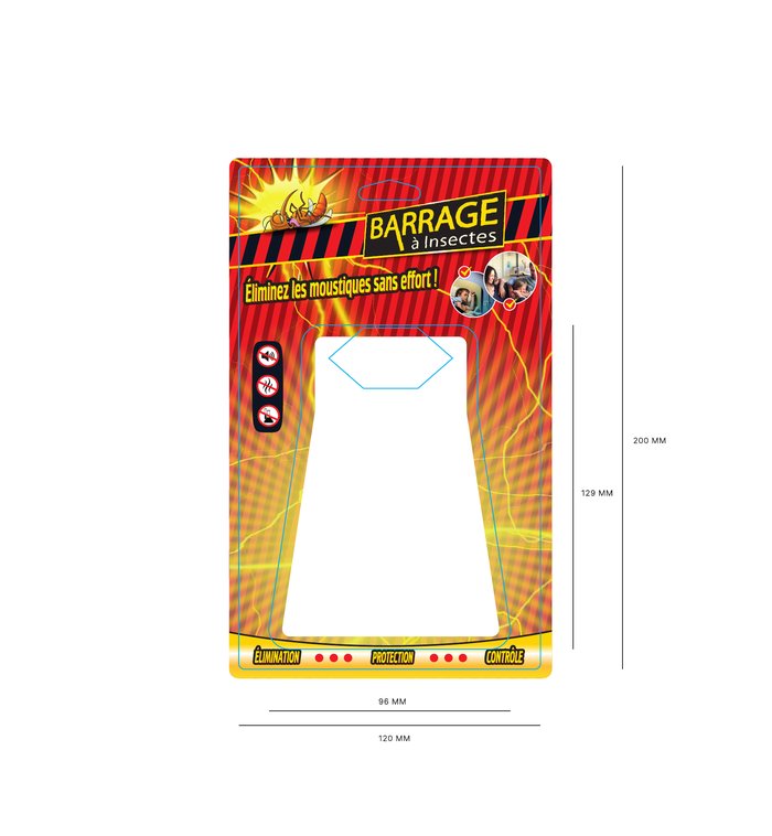 Packaging blister lampe anti-insectes, face avant